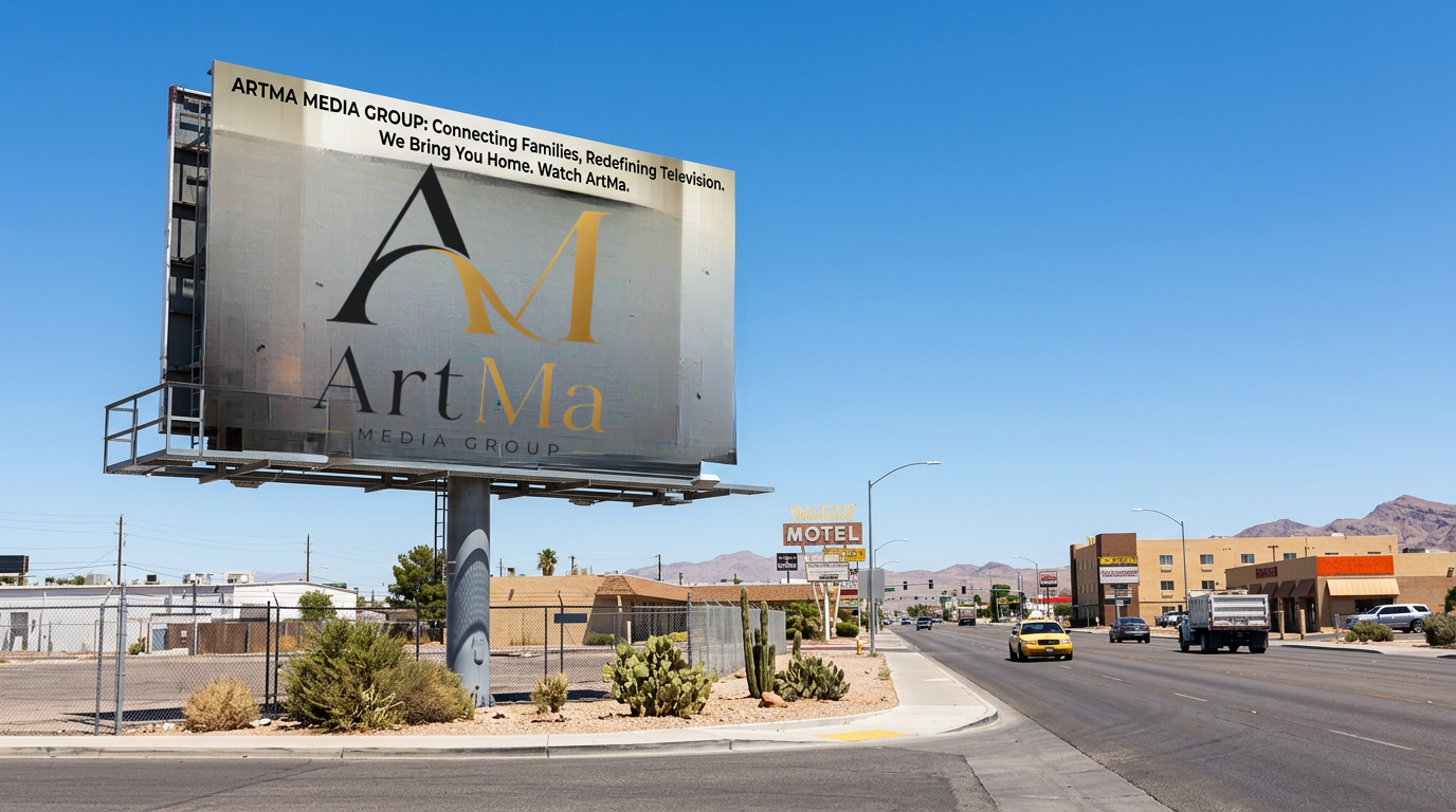 ArtMa Media Group billboard on a Las Vegas street