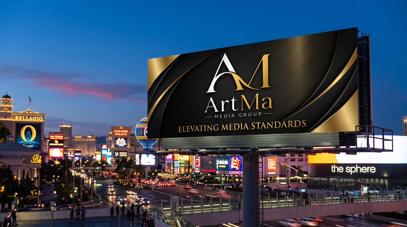 ArtMa Media Group billboard on the Las Vegas Strip